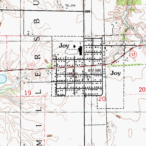Topographic Map of Joy, IL