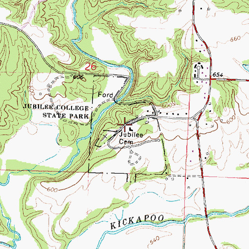 Topographic Map of Jubilee College State Park, IL