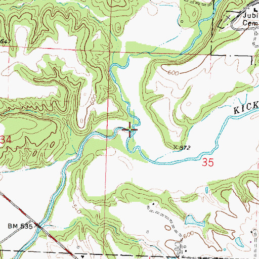 Topographic Map of Jubilee Creek, IL