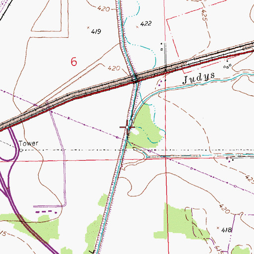 Topographic Map of Judys Branch, IL