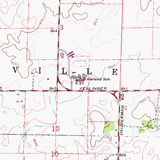 Topographic Map of Kaneland Middle School, IL