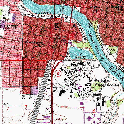 Topographic Map of Shapiro Developmental Center, IL