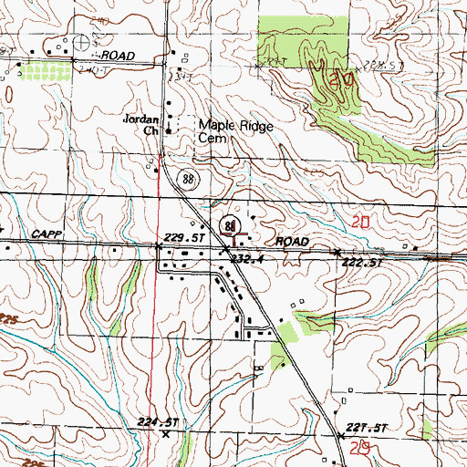 Topographic Map of Kapp School (historical), IL