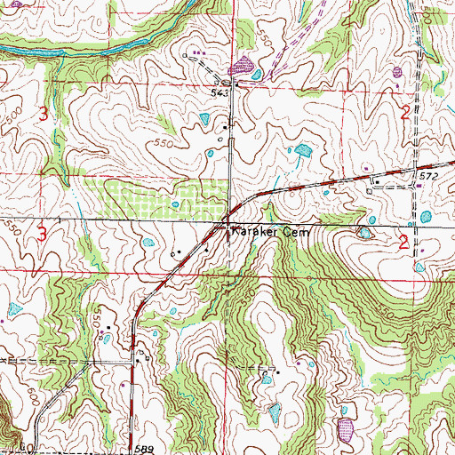 Topographic Map of Karaker Cemetery, IL