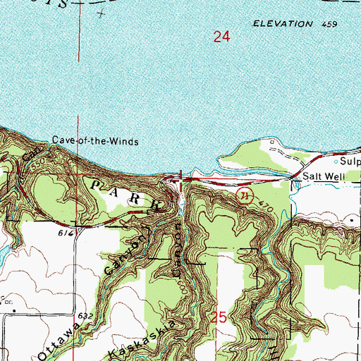 Topographic Map of Kaskaskia Canyon, IL