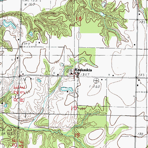 Topographic Map of Kaskaskia Church, IL