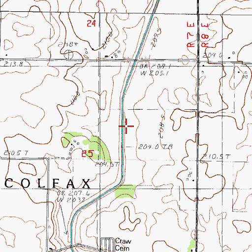 Topographic Map of Kaskaskia Ditch, IL