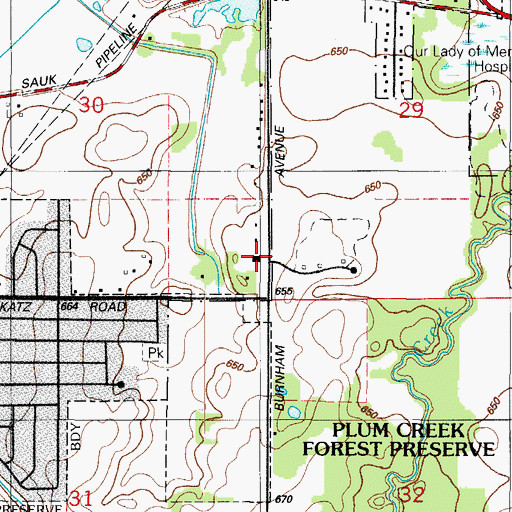 Topographic Map of Katz Corner School, IL