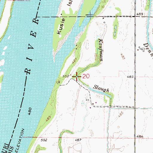 Topographic Map of Kaufman Slough, IL