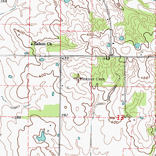 Topographic Map of Keasler Cemetery, IL