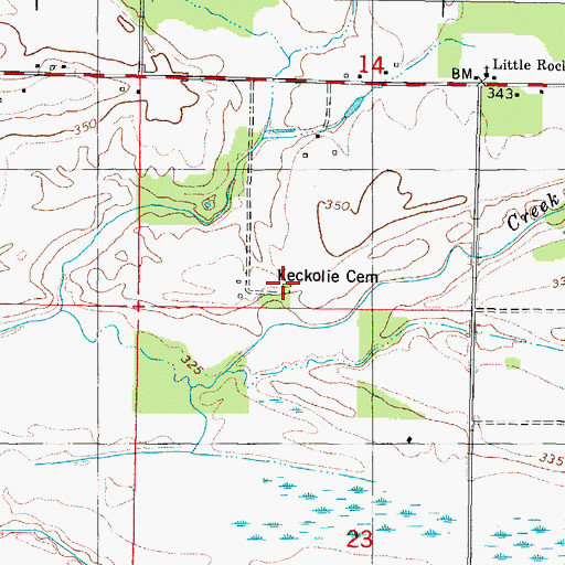 Topographic Map of Keckolie Cemetery, IL