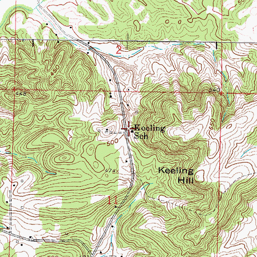 Topographic Map of Keeling School, IL