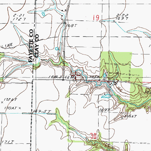 Topographic Map of Keen Chapel, IL