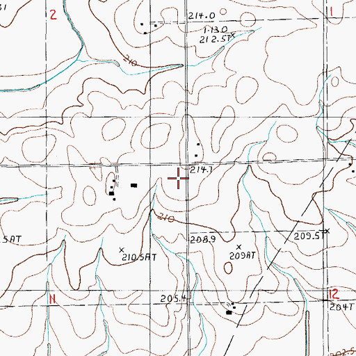 Topographic Map of Keighin School (historical), IL