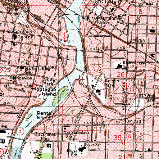 Topographic Map of Keith Creek, IL