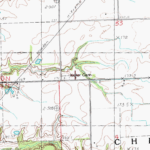 Topographic Map of Keller School (historical), IL