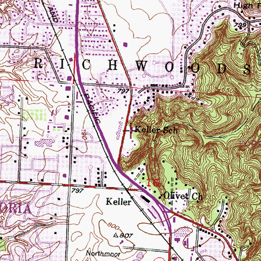 Topographic Map of Keller School, IL