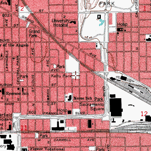 Topographic Map of Kells Park, IL