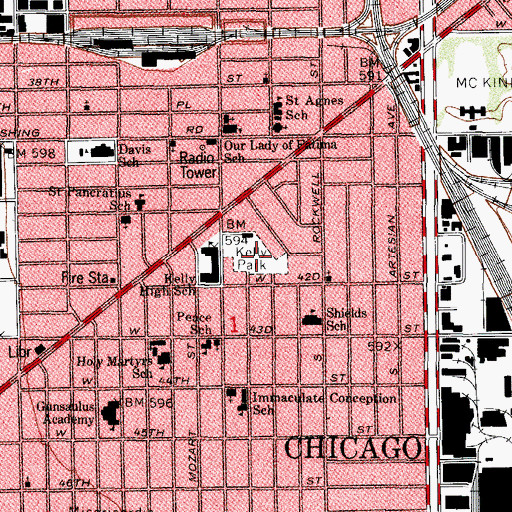 Topographic Map of Kelly Park, IL