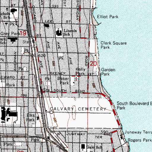 Topographic Map of Kelly Park, IL