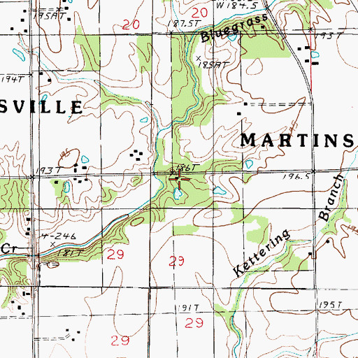 Topographic Map of Kelly School (historical), IL