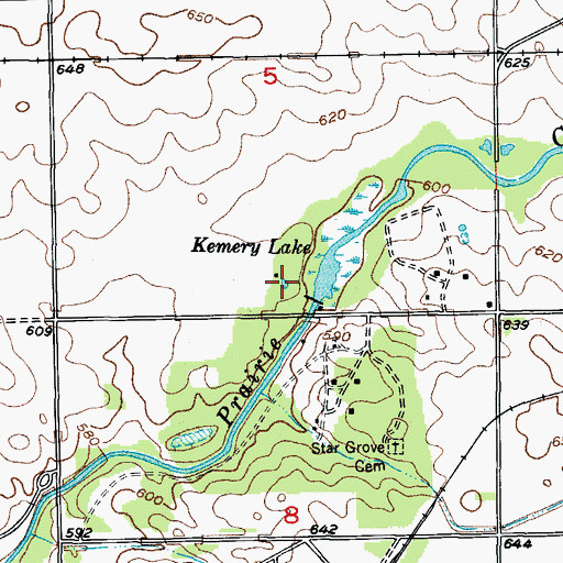 Topographic Map of Kemery Lake, IL