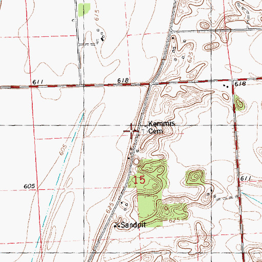 Topographic Map of Kemmis School (historical), IL