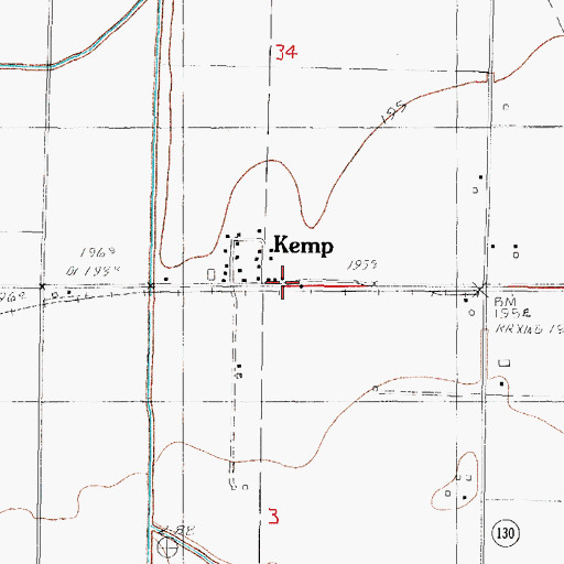 Topographic Map of Kemp, IL