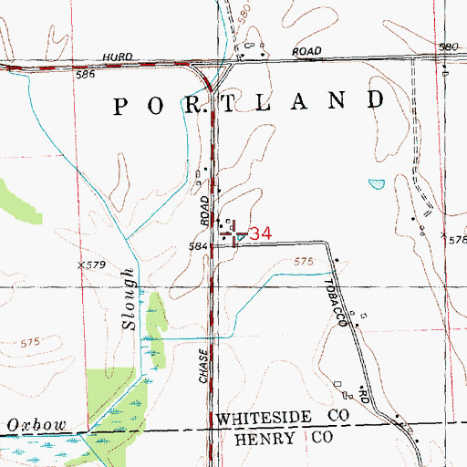 Topographic Map of Kempsterville School (historical), IL