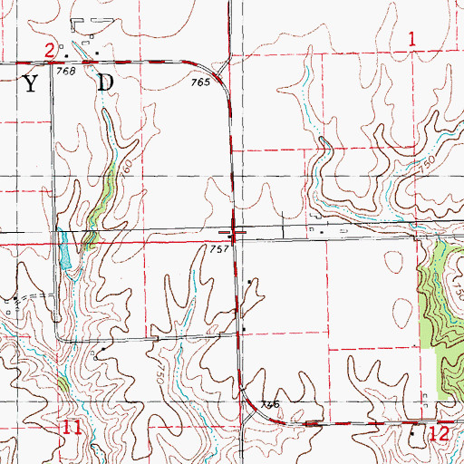 Topographic Map of Kenan School (historical), IL