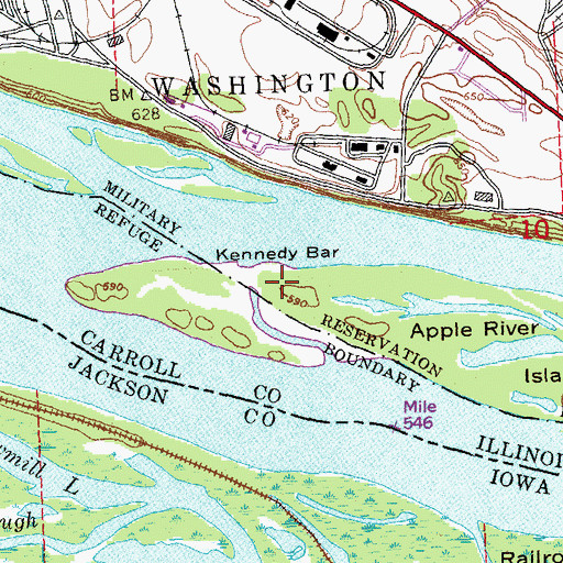 Topographic Map of Kennedy Bar, IL