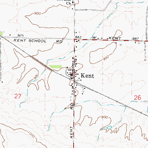 Topographic Map of Kent, IL