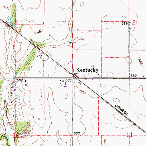 Topographic Map of Kentucky, IL