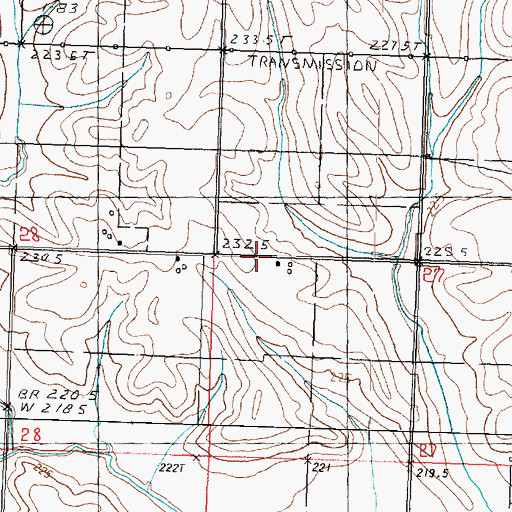 Topographic Map of Kentville School (historical), IL