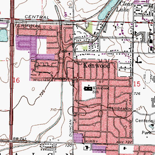 Topographic Map of Kenwood, IL