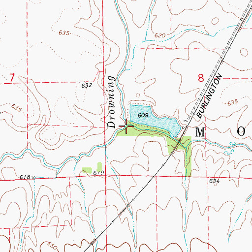 Topographic Map of Kepple Creek, IL