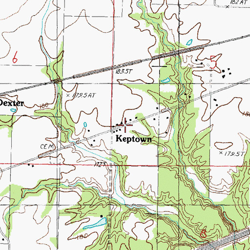 Topographic Map of Keptown, IL