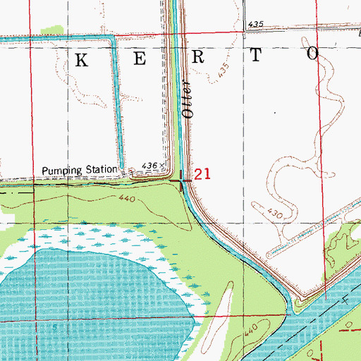 Topographic Map of Kerton Creek, IL
