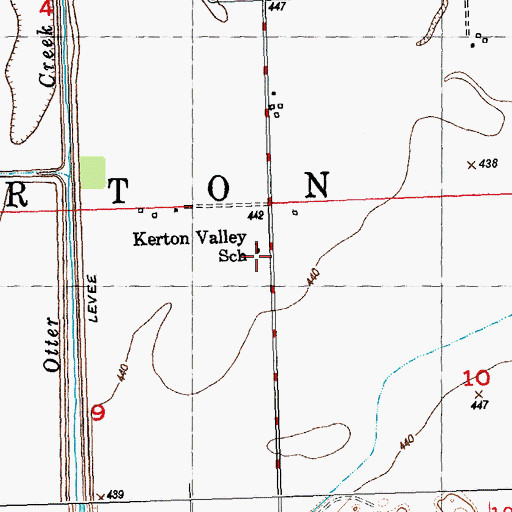 Topographic Map of Kerton Valley School (historical), IL
