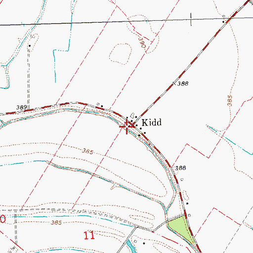 Topographic Map of Kidd, IL