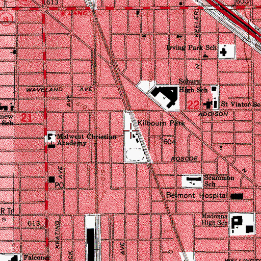 Topographic Map of Kilbourn Park, IL
