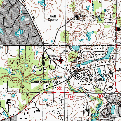 Topographic Map of Kildeer School, IL