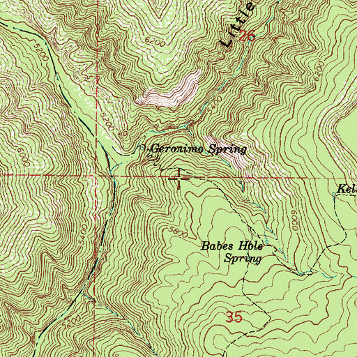 Topographic Map of Little Lookout Trail, AZ