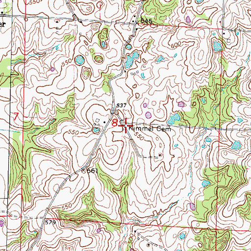 Topographic Map of Kimmel Cemetery, IL