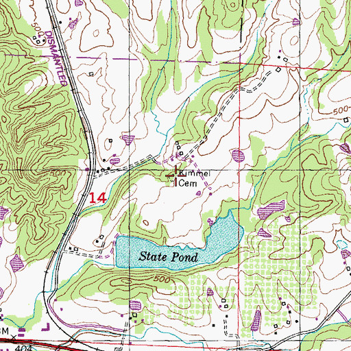 Topographic Map of Kimmel Cemetery, IL
