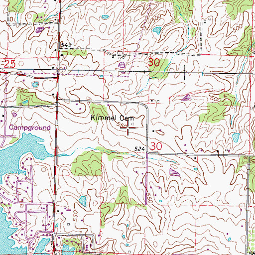 Topographic Map of Kimmel Cemetery, IL