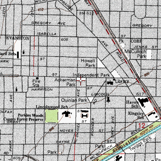 Topographic Map of Kimpton Park, IL