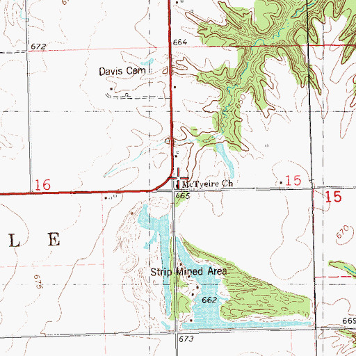 Topographic Map of Kinderhook School (historical), IL