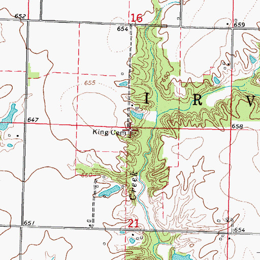 Topographic Map of King Cemetery, IL