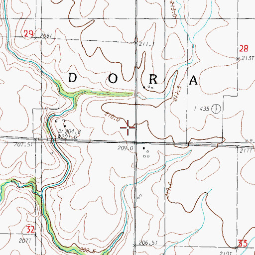 Topographic Map of King School (historical), IL